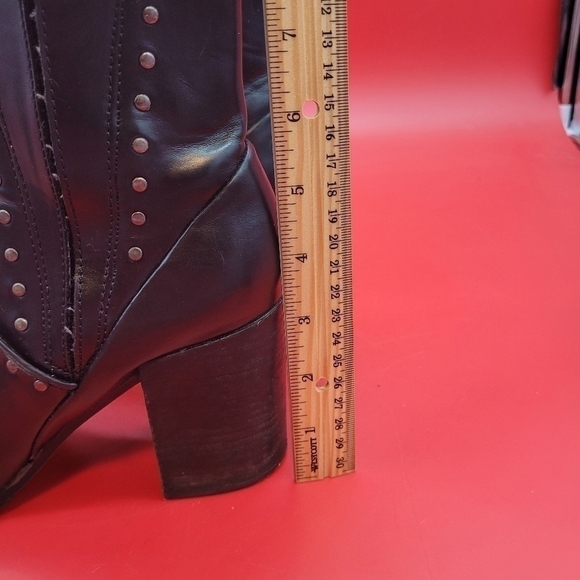 Report Jewel Vegan Leather Studded Ankle Boots Women's 9 Black - Picture 3 of 16